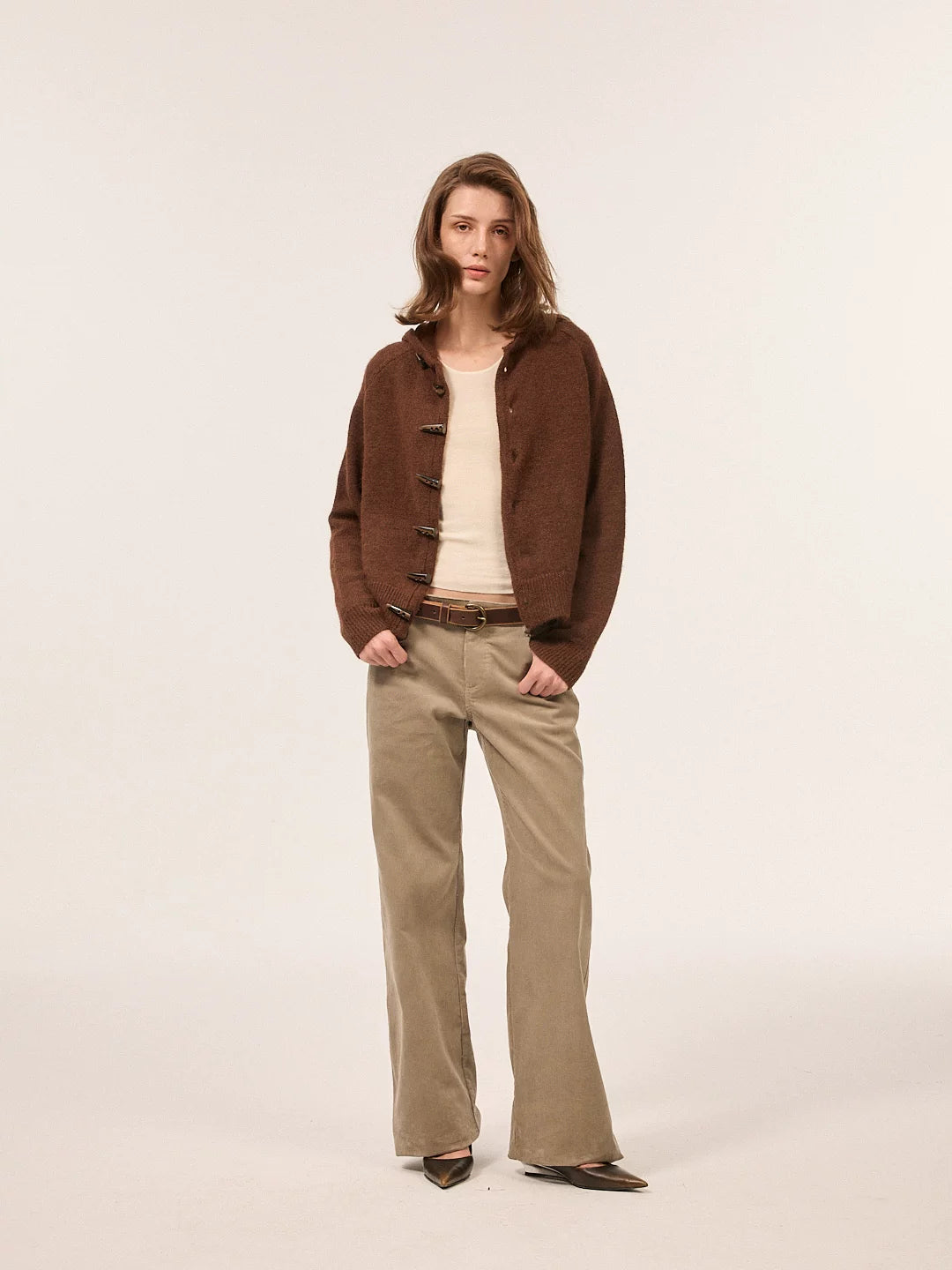 TOGGLE HOODED KNIT CARDIGAN 5