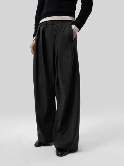 HIGH WAIST PLEATED WIDE LEG PANTS