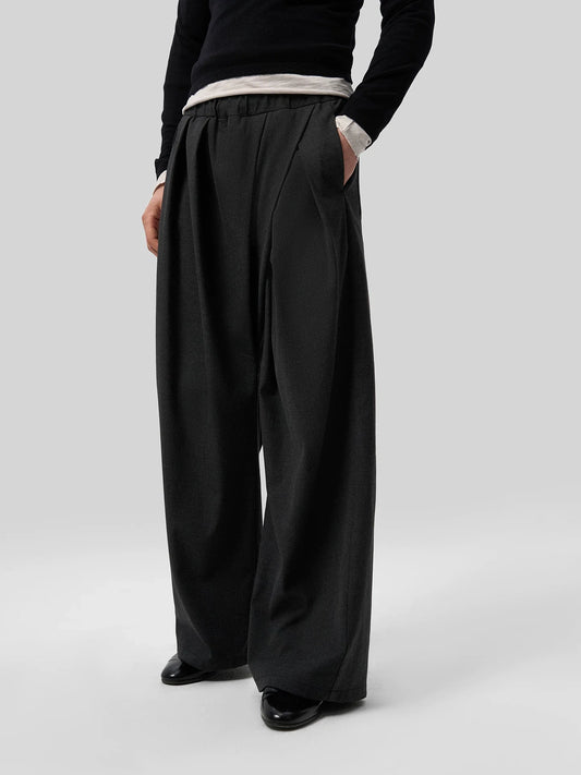 HIGH WAIST PLEATED WIDE LEG PANTS