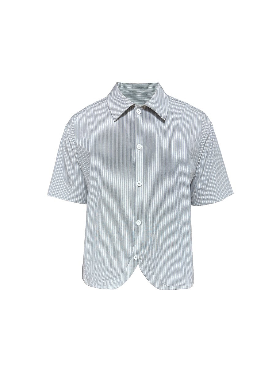 CURVED STRIPE SHORT SLEEVE SHIRT