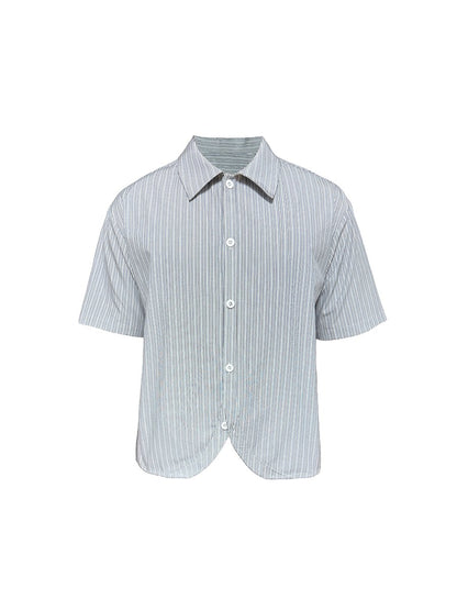 CURVED STRIPE SHORT SLEEVE SHIRT