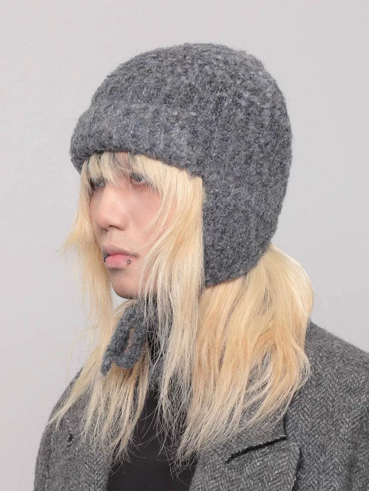MELANGE EARFLAP KNIT CAP 2