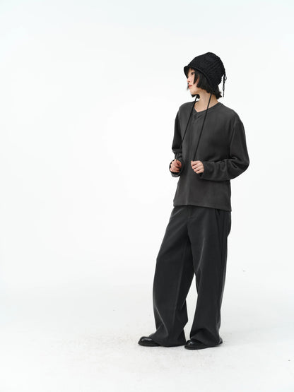 LOOSE-FIT BUTTON-FLY WIDE-LEG PANTS