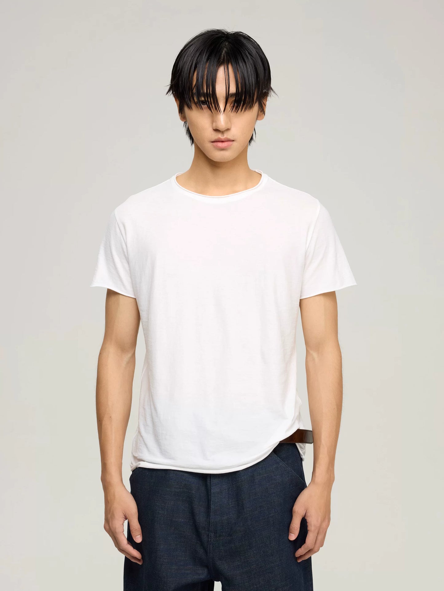 COZY SHEER ROLLED-CUFF TEE