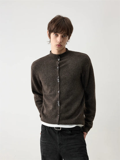 THICKENED HALF-TURTLENECK CARDIGAN
