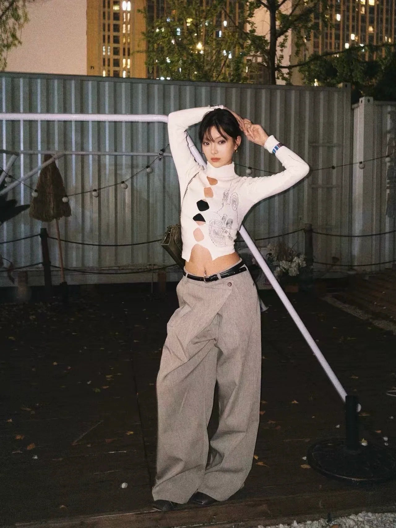 IRREGULAR SPLICE SUIT PANTS