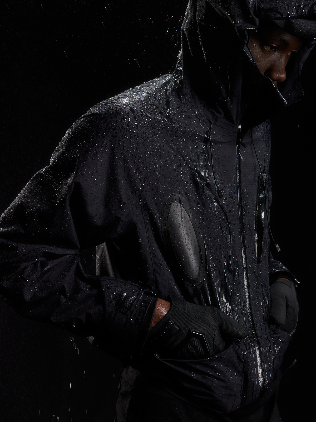 CURVED SEE-THROUGH WINDBREAKER JACKET