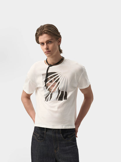 VINTAGE AGED WHITE HEMP T-SHIRT