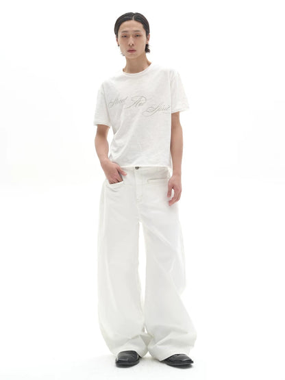 ELEGANT WIDE-LEG DENIM PANTS