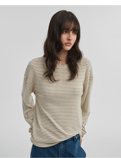 BRUSHED STRIPE LONG SLEEVE TOP 8