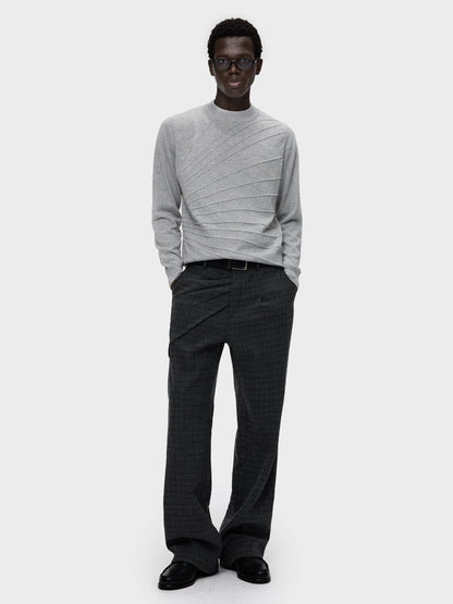 RADIATING PLEAT CHECK TROUSERS 13