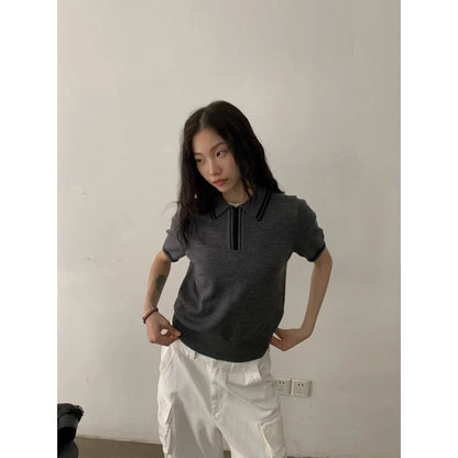 COLOR BLOCK KNITTED SHIRT