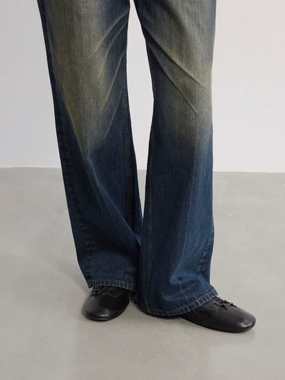 RETRO TWO-TONE STRAIGHT-LEG JEANS