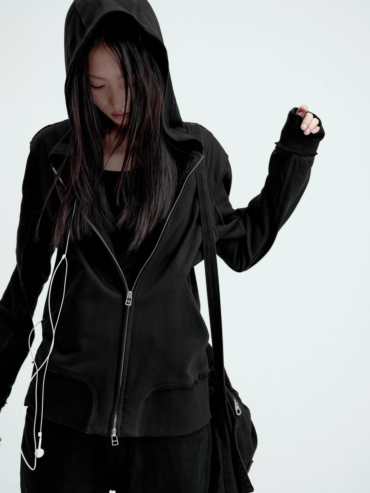 ZIPPERED SLIM-FIT HOODIE