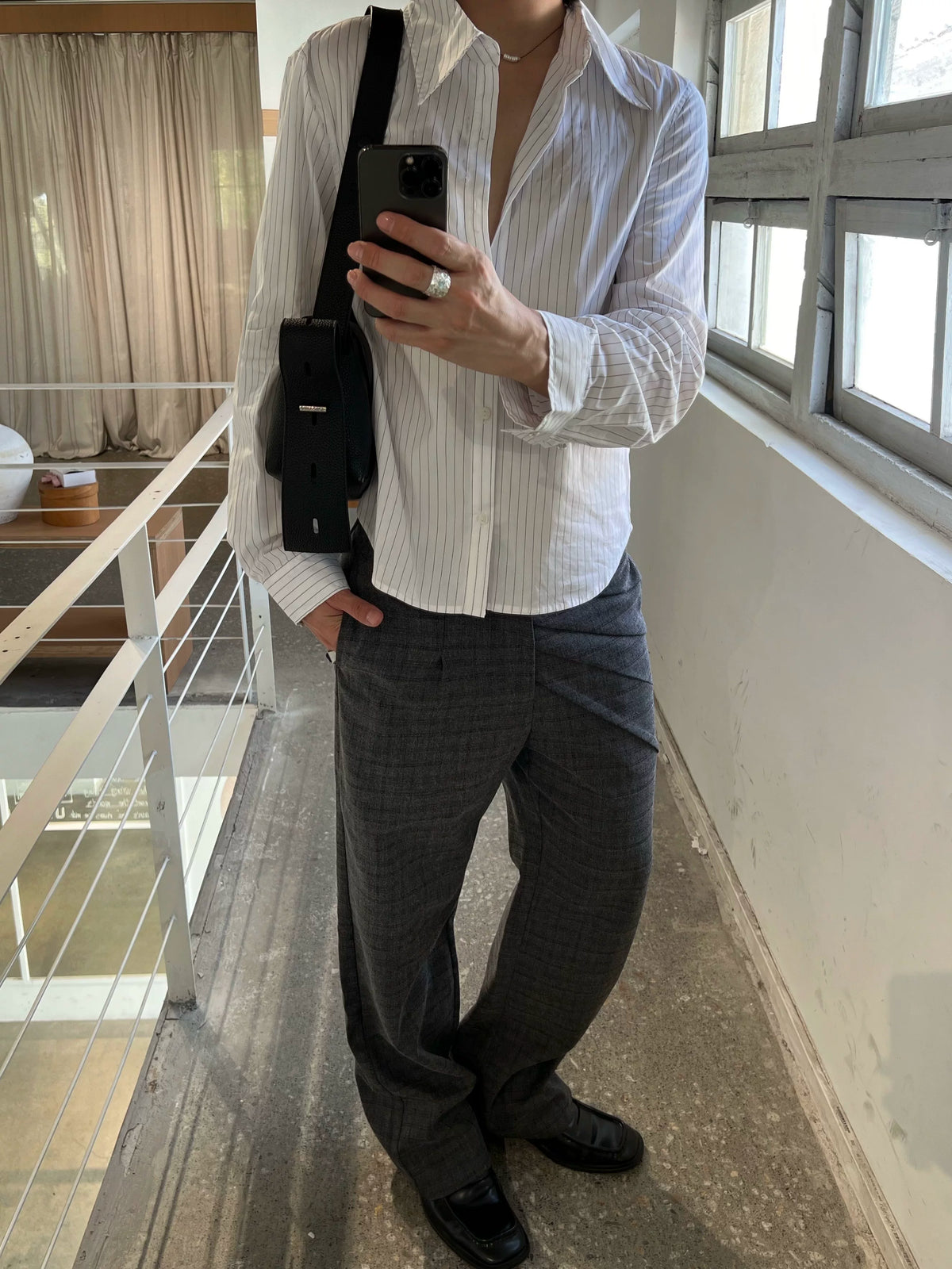 POINT COLLAR STRIPE SHIRT 2