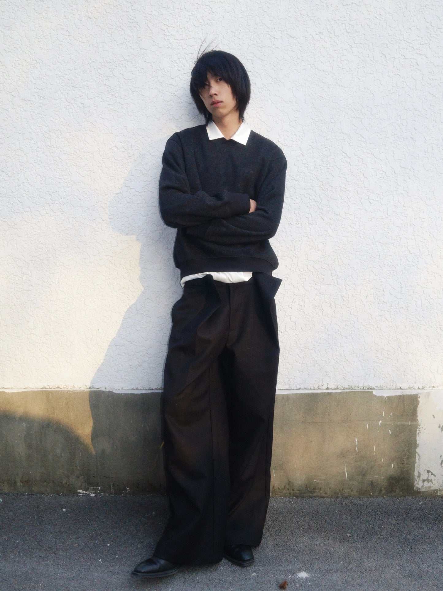 CASUAL WIDE LEG PLAID PANTS