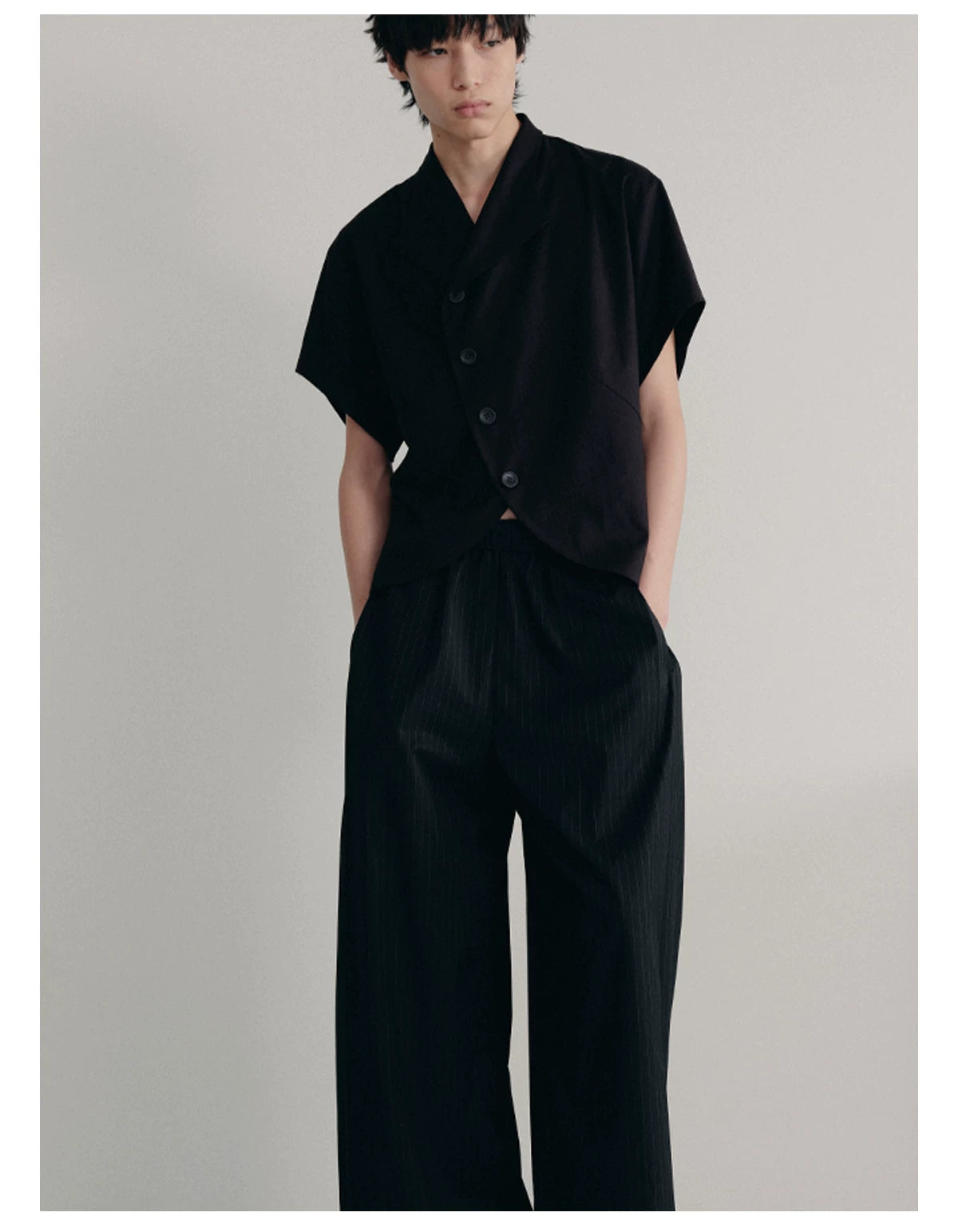 TUXEDO SHORT SHIRT WITH RAGLAN CUFFS