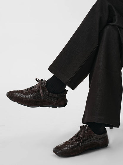 WOVEN SUEDE RACING SHOES ブラウン
