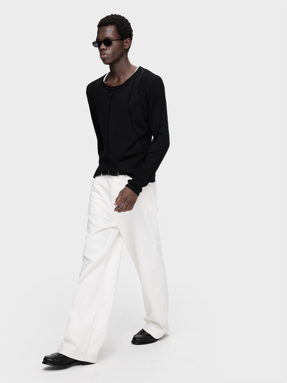 MIXED STITCH OPENWORK KNIT 20