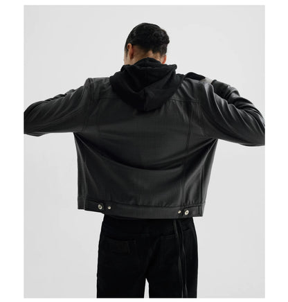 COATED TYPE THREE BIKER JACKET ブラック