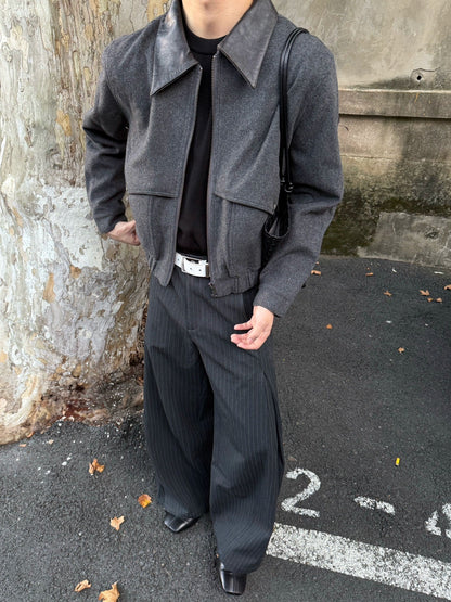 WOOL TWEED PATCHWORK JACKET