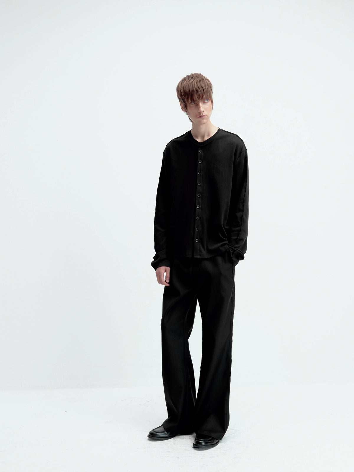 SATIN-TRIM LAYERED CARDIGAN