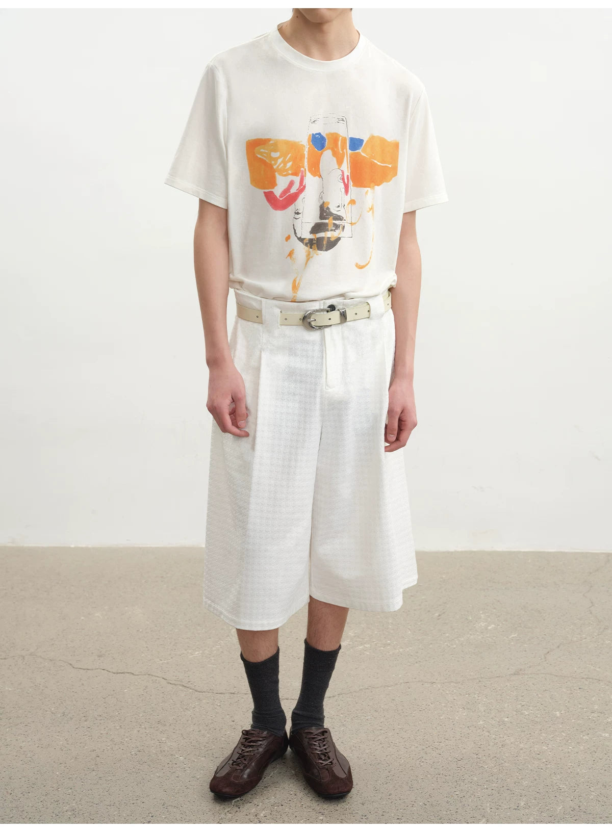 MULTICOLOR PLEATED CHAMBRAY PANTS