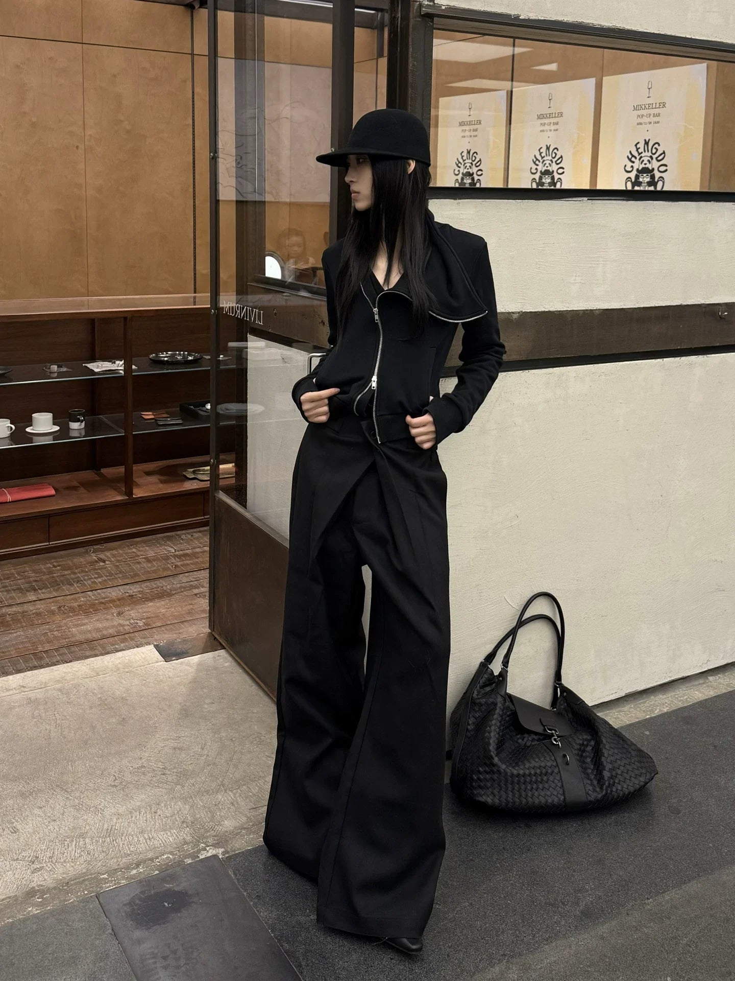 CASUAL WIDE LEG PLAID PANTS
