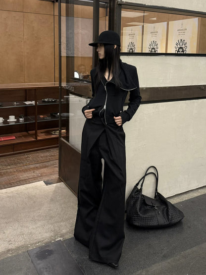 CASUAL WIDE LEG PLAID PANTS