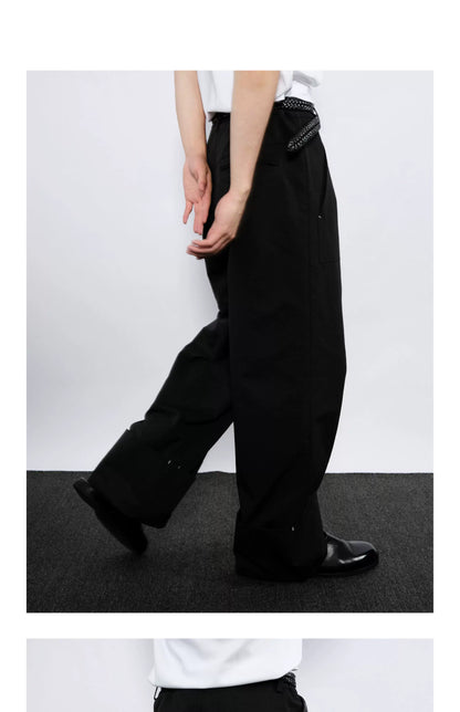 STURDY WIDE-CUFF CASUAL PANTS