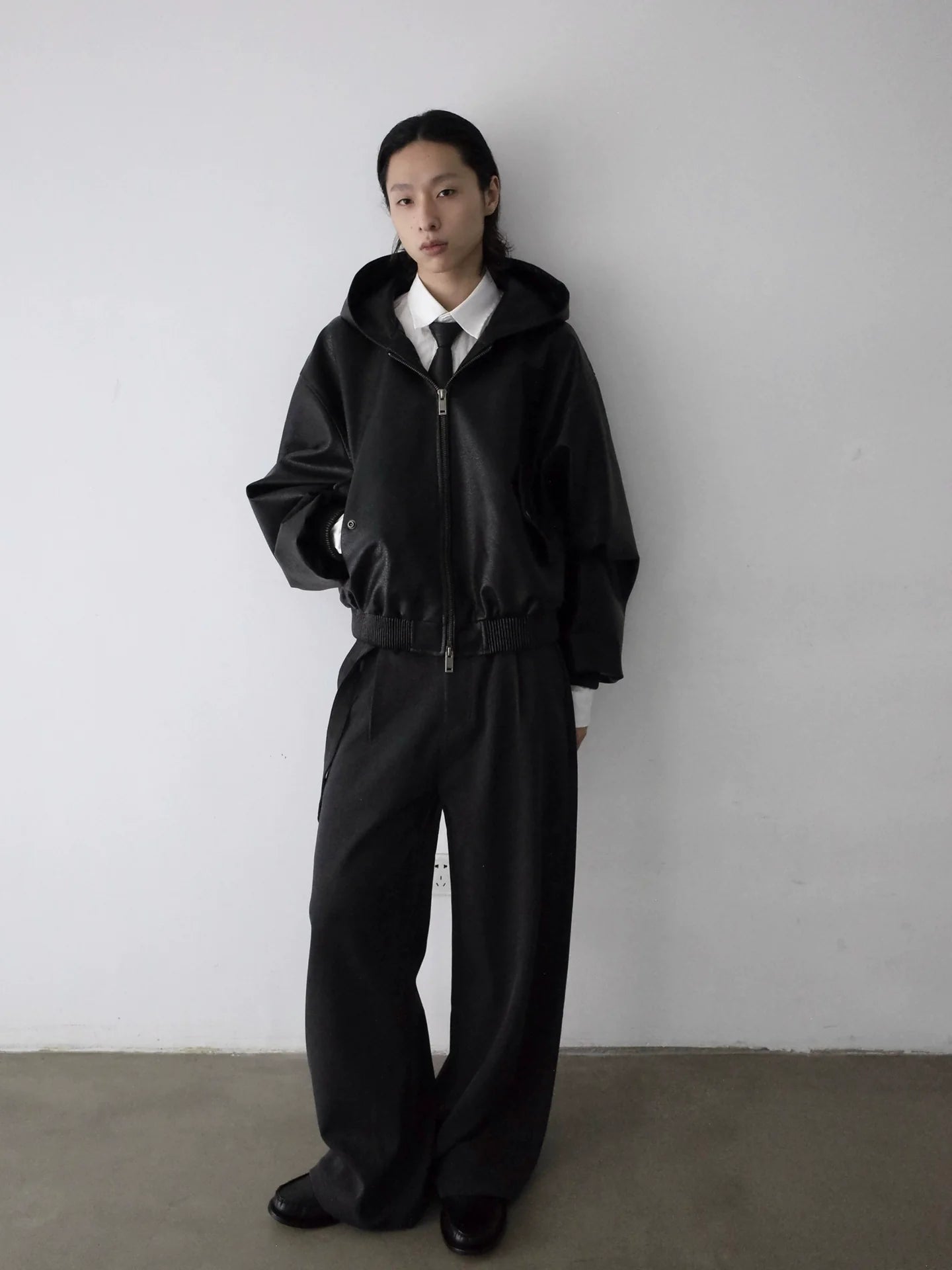 RETRO FLIGHT LEATHER HOODIE