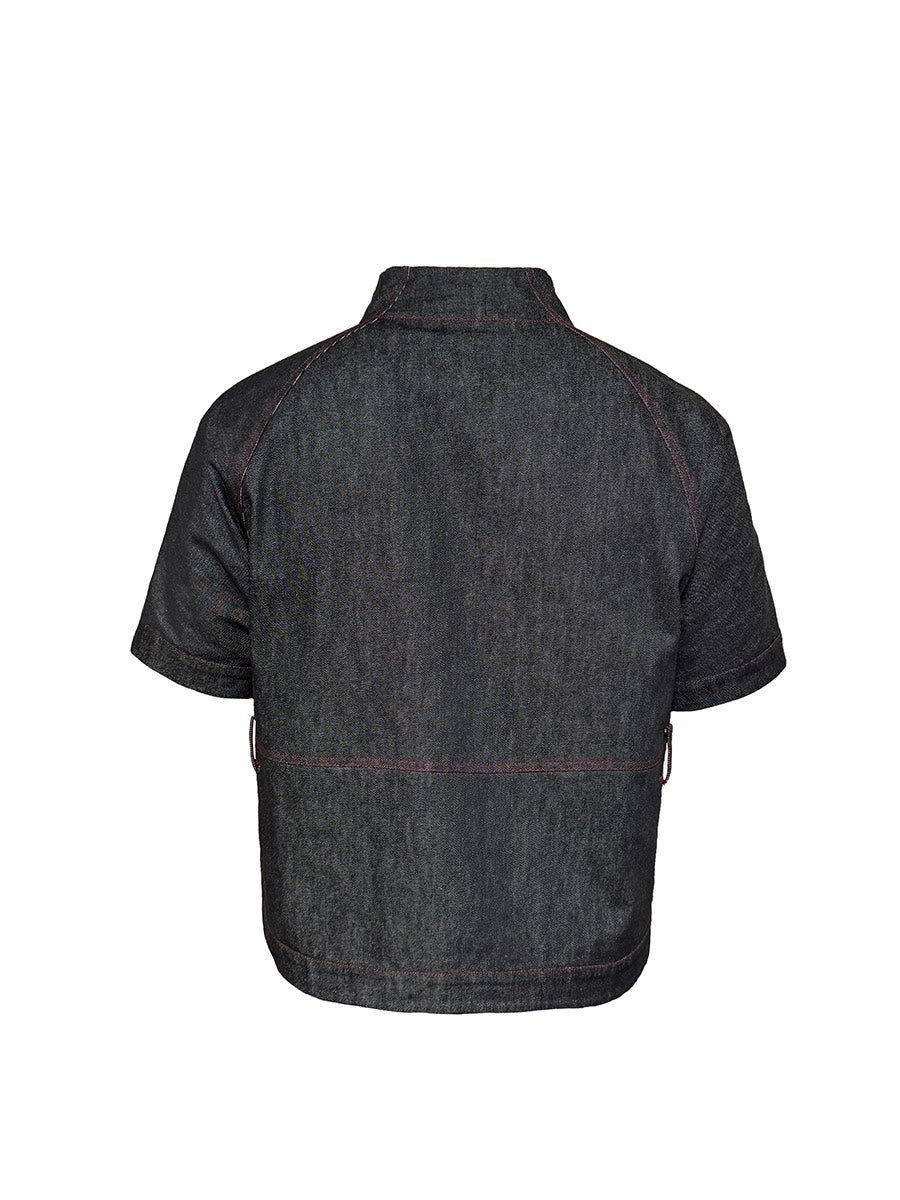 RAW DENIM SHIRT WITH SLITS