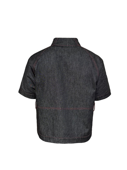 RAW DENIM SHIRT WITH SLITS