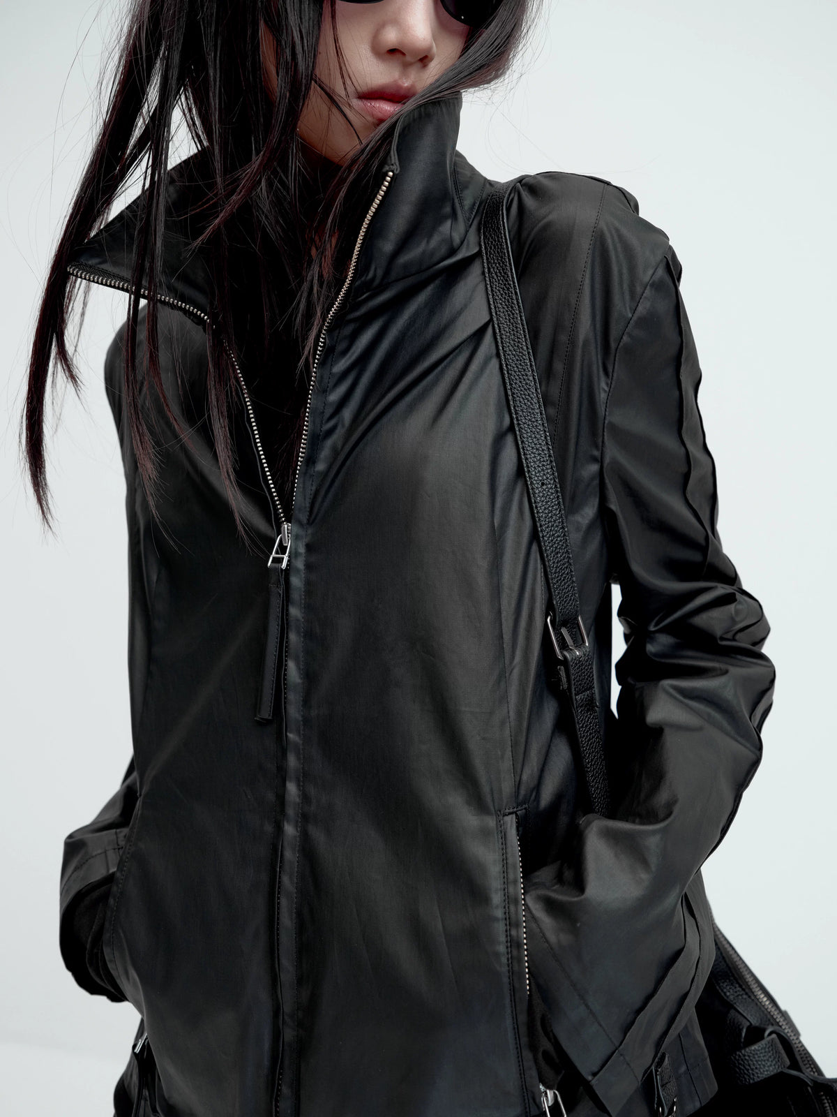 WAX COATED STAND-UP JACKET