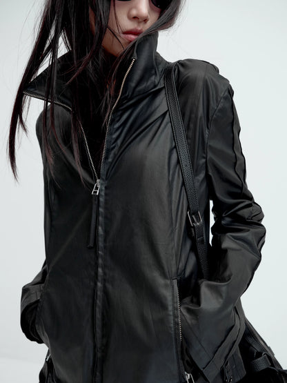WAX COATED STAND-UP JACKET