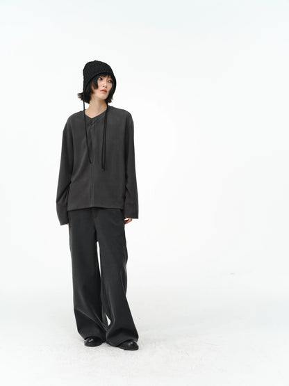 WARM V-NECK MERINO WOOL TOP