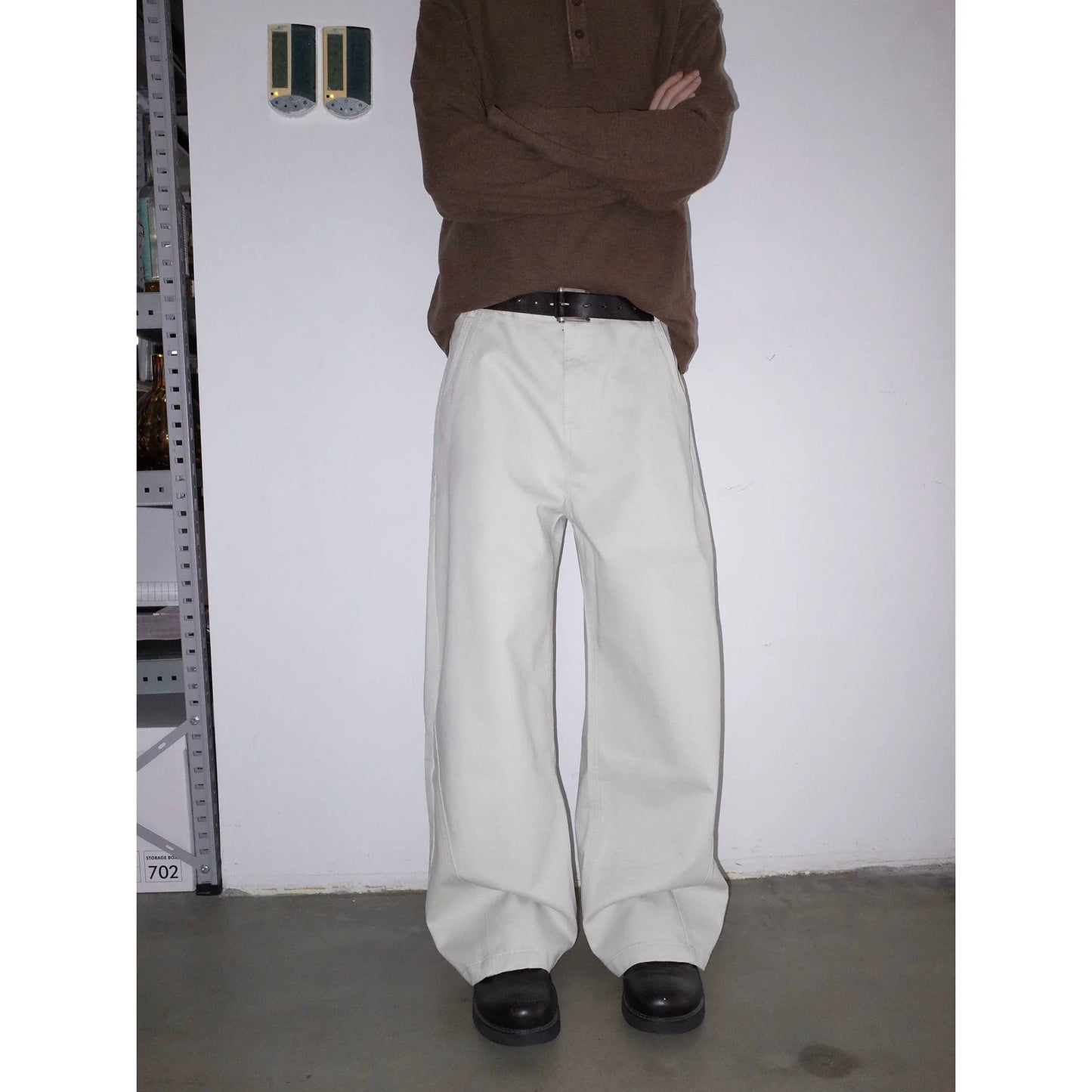 RETRO WIDE-LEGGED CASUAL PANTS