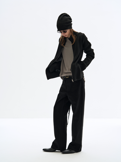 FADED BLACK LEATHER LEGGINGS
