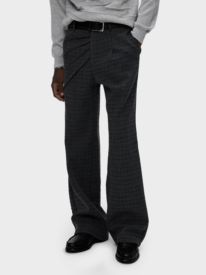 RADIATING PLEAT CHECK TROUSERS 9