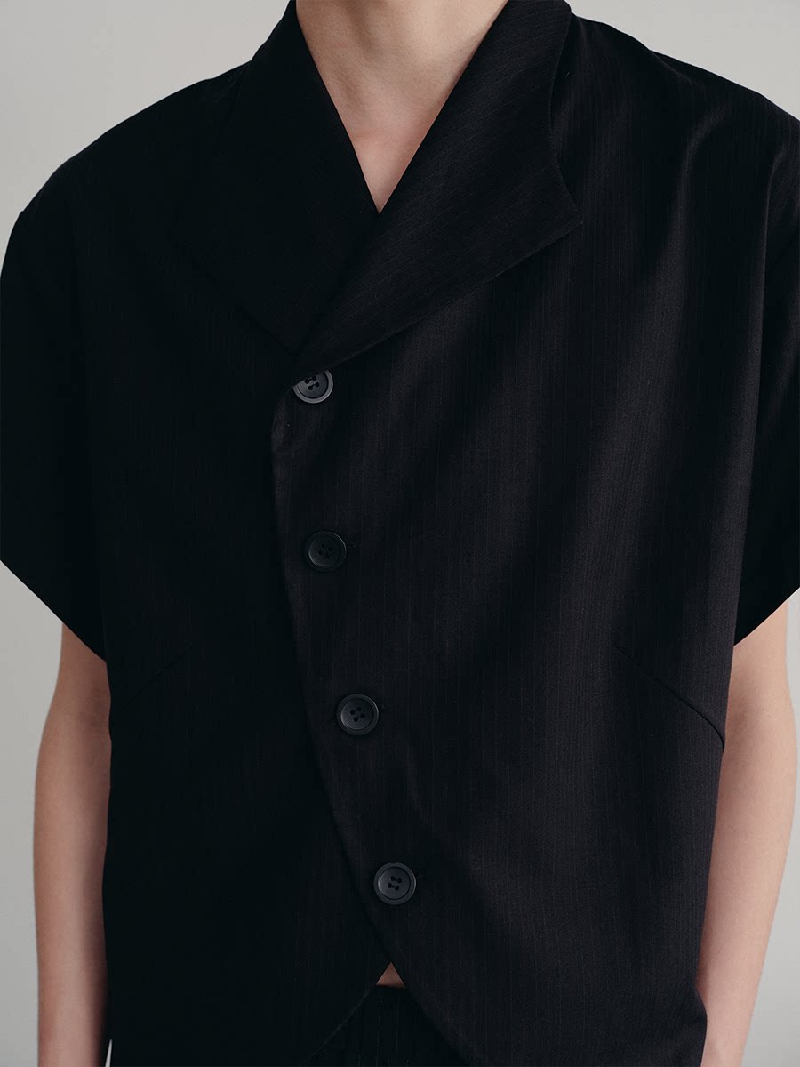 TUXEDO SHORT SHIRT WITH RAGLAN CUFFS