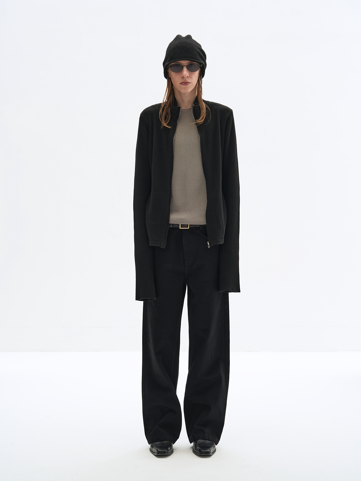 FADED BLACK LEATHER LEGGINGS