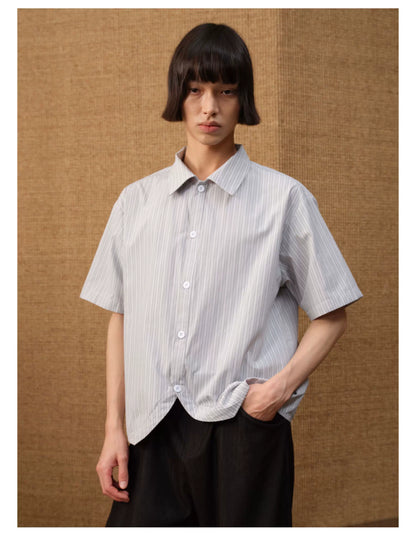 CURVED STRIPE SHORT SLEEVE SHIRT