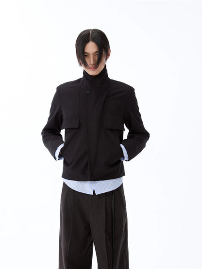 DECONSTRUCTED SUIT JACKET WITH ZIPPER