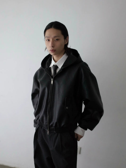 RETRO FLIGHT LEATHER HOODIE