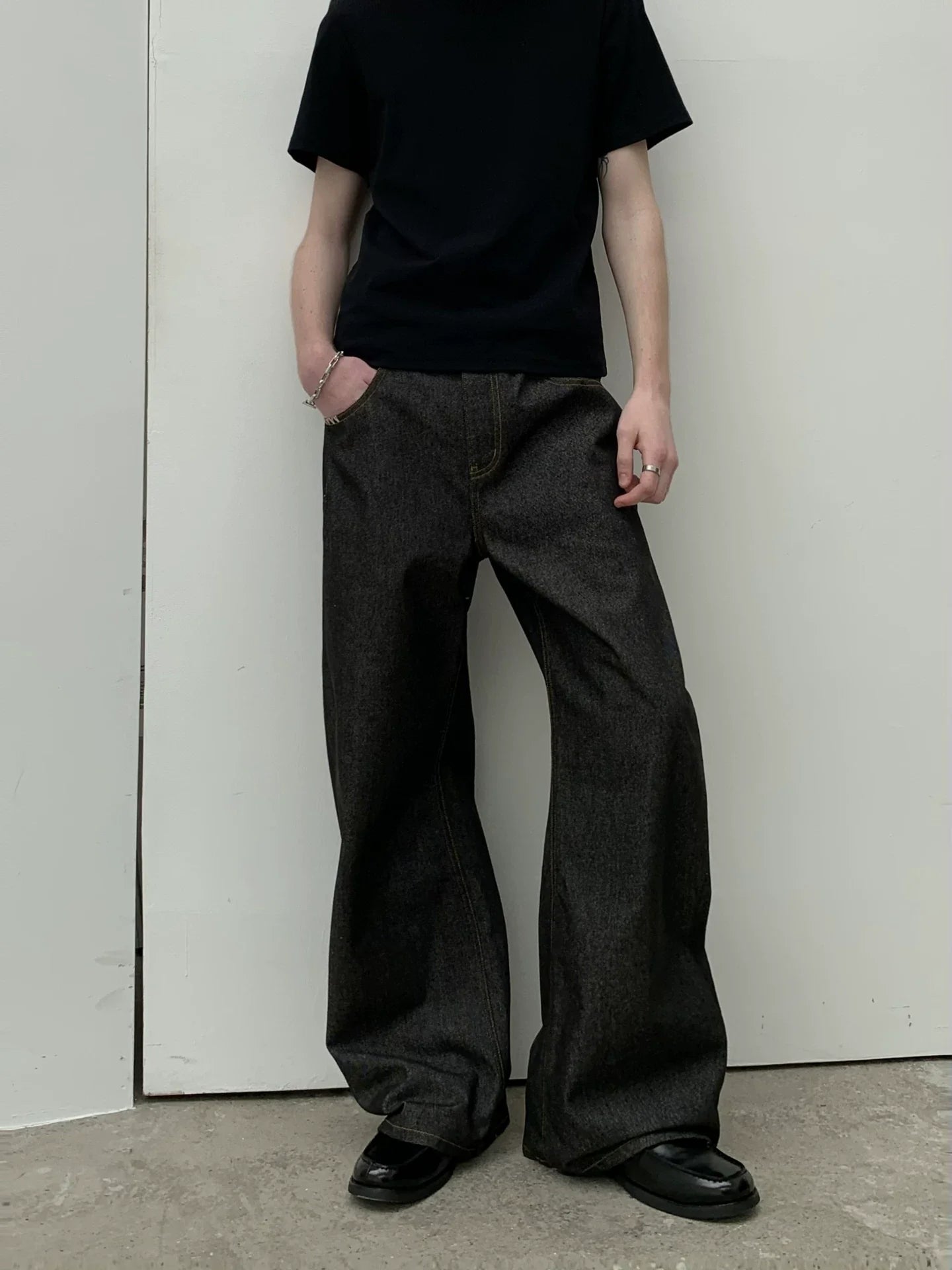 HAND-STITCHED DENIM PANTS