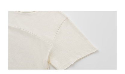 TEXTURED COTTON-LINEN SHORT-SLEEVE TOP