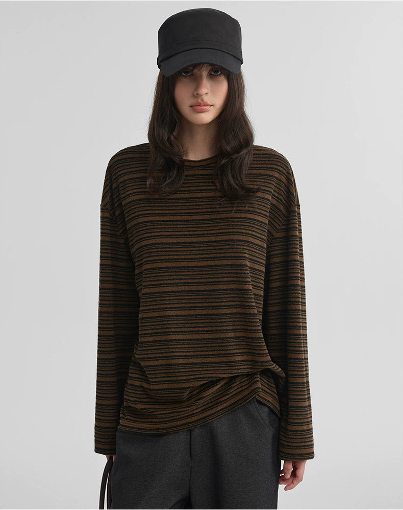 STRIPED FLEECE LONG SLEEVE TOP 8