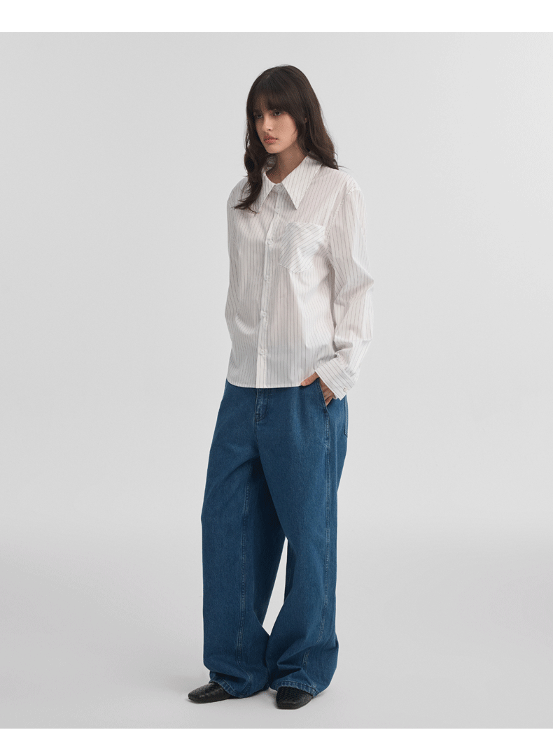 POINT COLLAR STRIPE SHIRT 9