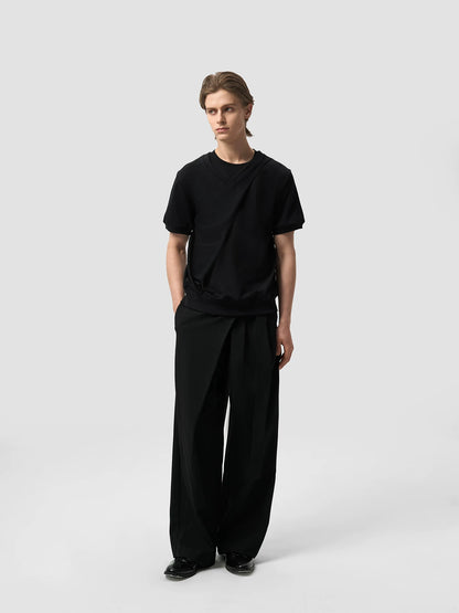 V-NECK DOUBLE LAYER T-SHIRT