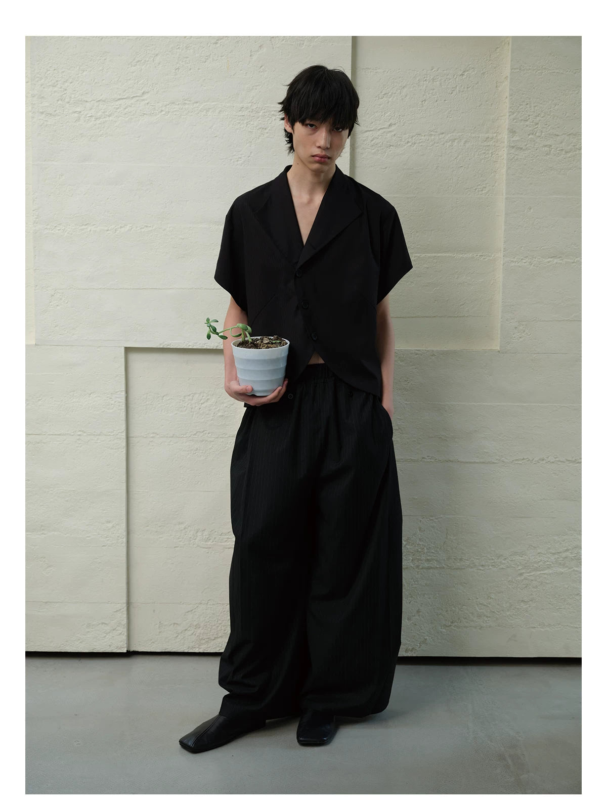 TUXEDO SHORT SHIRT WITH RAGLAN CUFFS